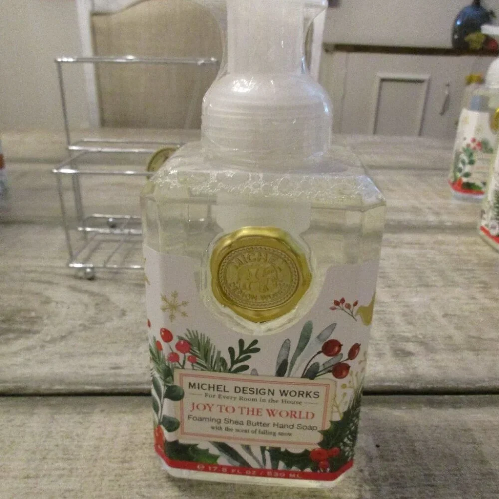 Michel Design Works Joy to the World Foaming Hand Soap Napkin set
